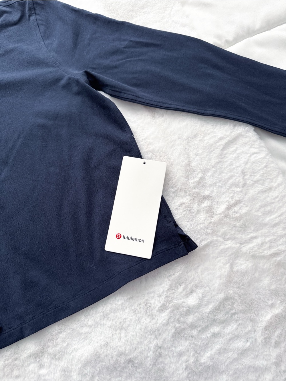 Lululemon Classic Fit Cotton Blend Long Sleeve Top Navy Blue NWT - Picture 6 of 13
